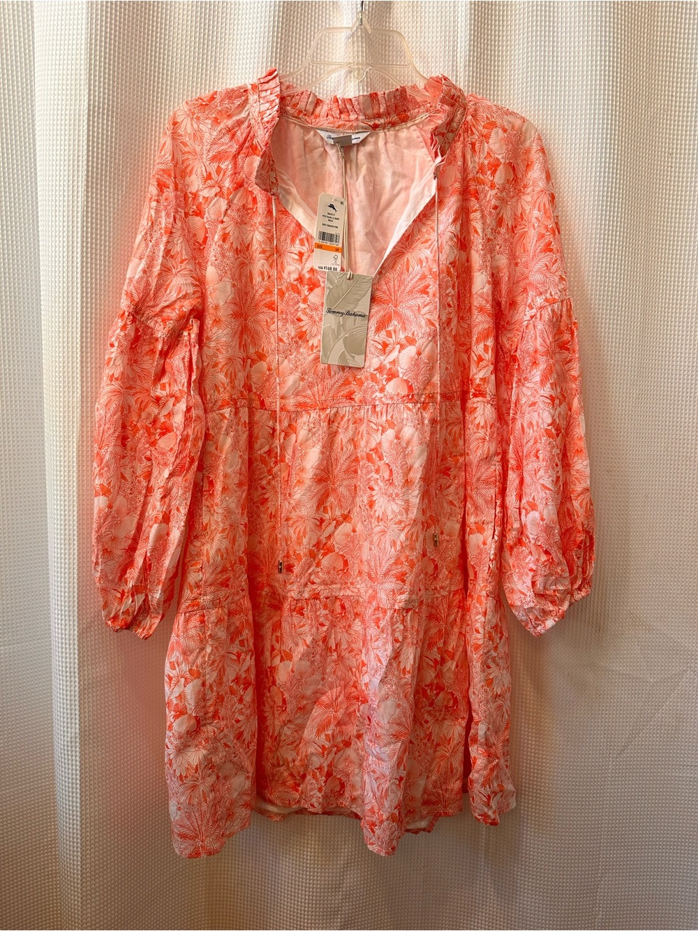 Tommy Bahama Coral Floral Tiered Shift Dress